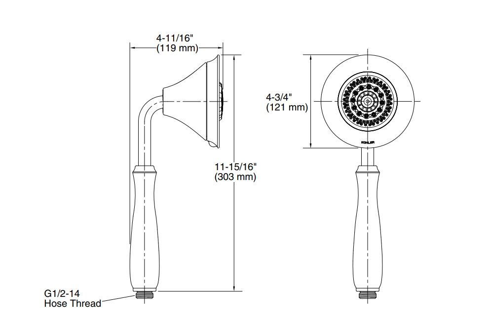 Kohler Forté Hand Shower Head K10286CP Polished Chrome NEW eBay