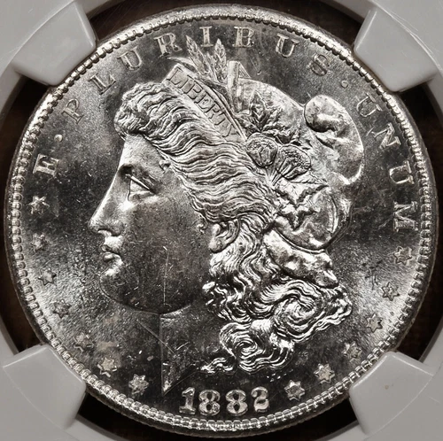 1882-S Morgan dollar, NGC MS65, blast white, very flashy & PQ!DavidKahnRareCoins