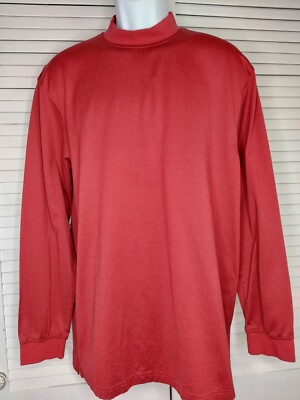Oxford Golf Super Fine Mercerized Cotton Red LS Pullover Super Dry Men's Sz: LG