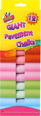 Schachtel mit 12 riesigen verschiedenen Farben Pflaster Kreide Kunst Boden Spiele Brett Spaß