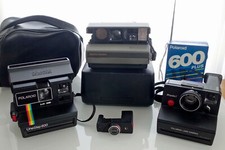 Polaroid Camera Lot ONE Step 600 Rainbow, Pronto, Spectra, Radio, Timer Untested