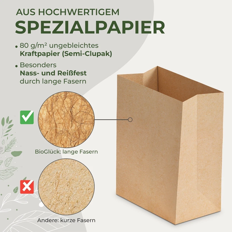BIOGLÜCK® - Bio Müllbeutel 10L aus Papier | Mit stabilem Standboden - Bild 2 von 4