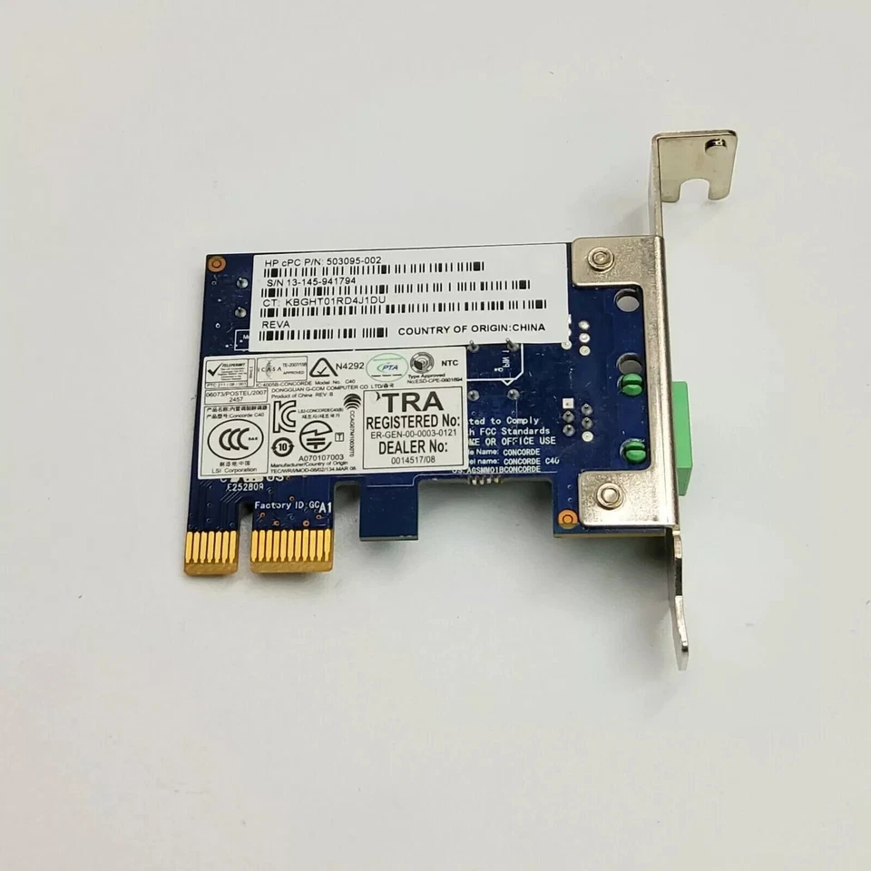 HP 56Kbps PCIe Data/Fax Modem Card Concorde 503095-002 LSi LOW PROFILE - Image 2 of 3
