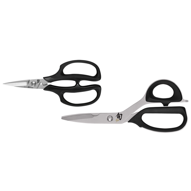 Shun Dms7000 Two Piece Kitchen Shears Set Black Silver For Sale