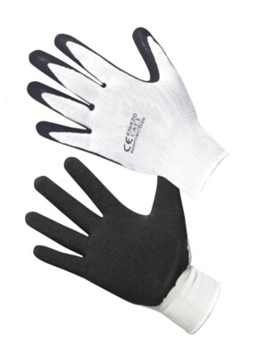 20 Paar Schutzhandschuhe strapazierfähiger Strickstoff Gummi Latex beschichtet Griff