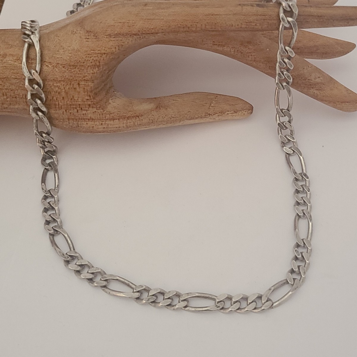 VINTAGE KA 1772 STERLING SILVER ITALY 22IN LONG MENS FIGARO