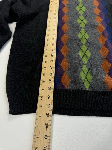 Club Room Mens Large Argyle 100% Lambswool Sweater Grey Classic Outdoor Cabin - Picture 5 of 8