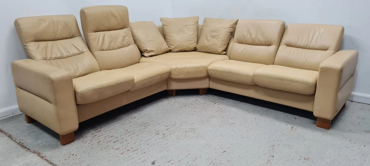 Ekornes Stressless 5 Seater Leather Reclining Corner Sofa 1204231