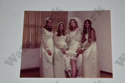 1970's candid of curvy blonde woman bride garter belt VINTAGE PHOTOGRAPH Er 