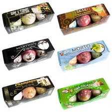 Set of 3 Cocktail Bath Bombs - Handmade UK Gift Boxed Multi Pack Fizzers Balls