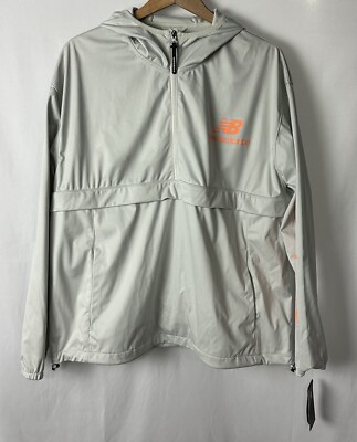 New Balance All Motion 1/2 Zip Windbreaker Jacket Hooded Gray Men's Size 2XL NEW