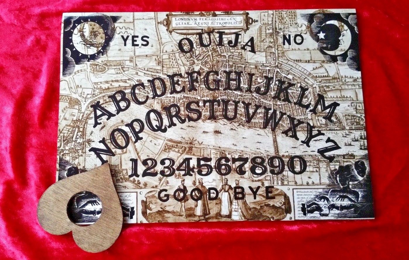 Wooden Ouija Board game & Planchette with instruction