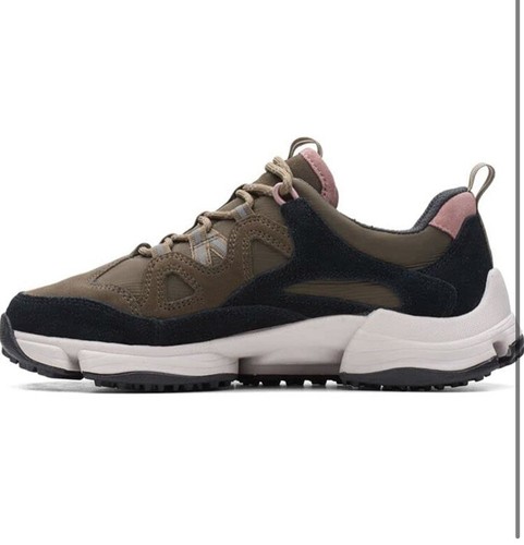 Clarks TriPath Sprt Women's Leather Trainers Dark Olive 7 D ( Eu) 41 - Picture 3 of 7