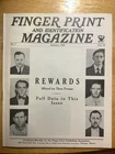 1935 RARE Finger Print magazine ~ Rewards Offered For Most Wanted ~ Forensics.