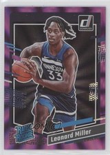 2023 Panini Donruss Rated Rookie Holo Purple Laser 74/99 Leonard Miller #209 k2j