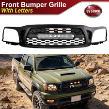 For 2001 2002 2003 2004 Toyota Tacoma Front Bumper Grill Wletters Grille Black