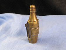 VESTA CASE BRASS MATCHSAFE CIGAR CUTTER MINIATURE CHAMPAGNE BOTTLE VERVE CLIQUOT