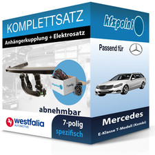 Für Mercedes E T-Modell 09- WESTFALIA Anhängerkupplung abnehmbar + 7polig E-Satz