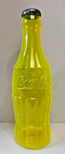 Coca-Cola Jumbo 22.5" Bottle Coin Bank Yellow Vintage