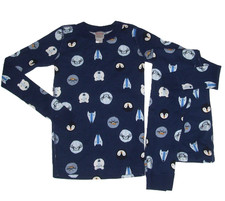 Hanna Andersson Boys Size 140 US 10 Blue Artic Animals Long John Pajamas Set