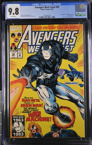 Marvel Comics Avengers West Coast 94 CGC 9.8 1st James Rhodes as War Marchine 