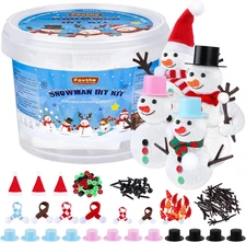 12 Pieces Build Snowman Christmas Snowman Making Kit Foam Putty DIY Craft Kit Ch