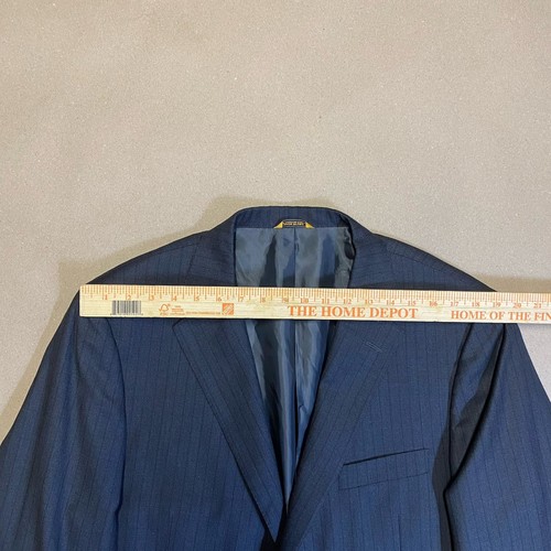 Hickey Freeman Loro Piana Black Wool Blazer Super 150s Mens 46L Pinstriped USA - Picture 10 of 13