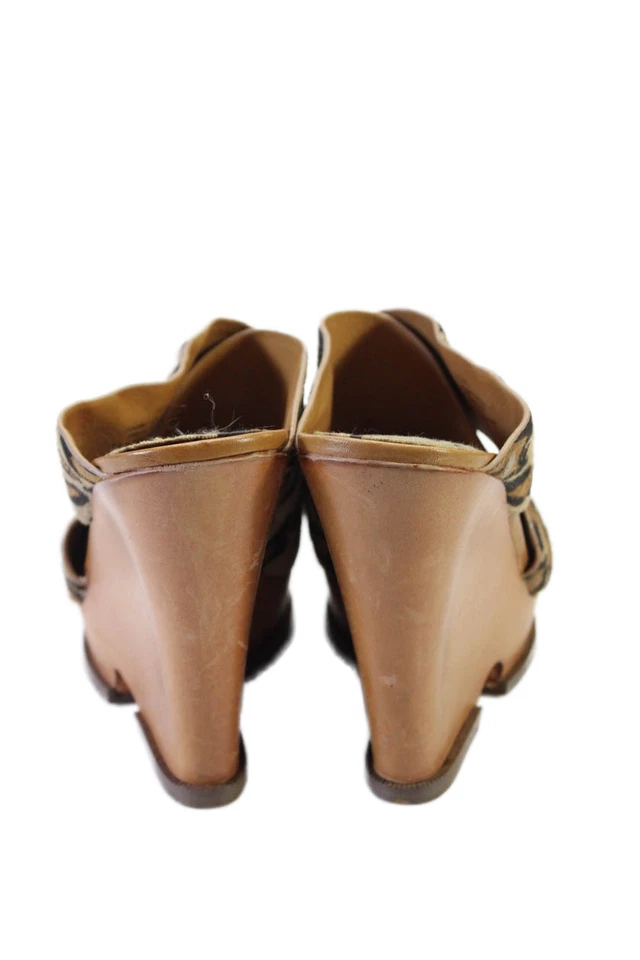 Sam Edelman 女式豹纹马毛骡楔形棕色 7.5 码 — 第 3/4 张图片