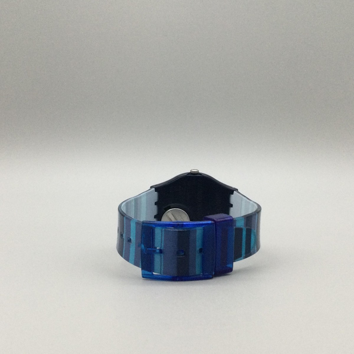 Swatch Sir Blue Mens Watch 34mm Striped Band Day Date Swiss New