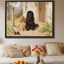 Cocker Spaniel Oil Painting Canvas Print Rustic Dog Lover Wall Art Decor