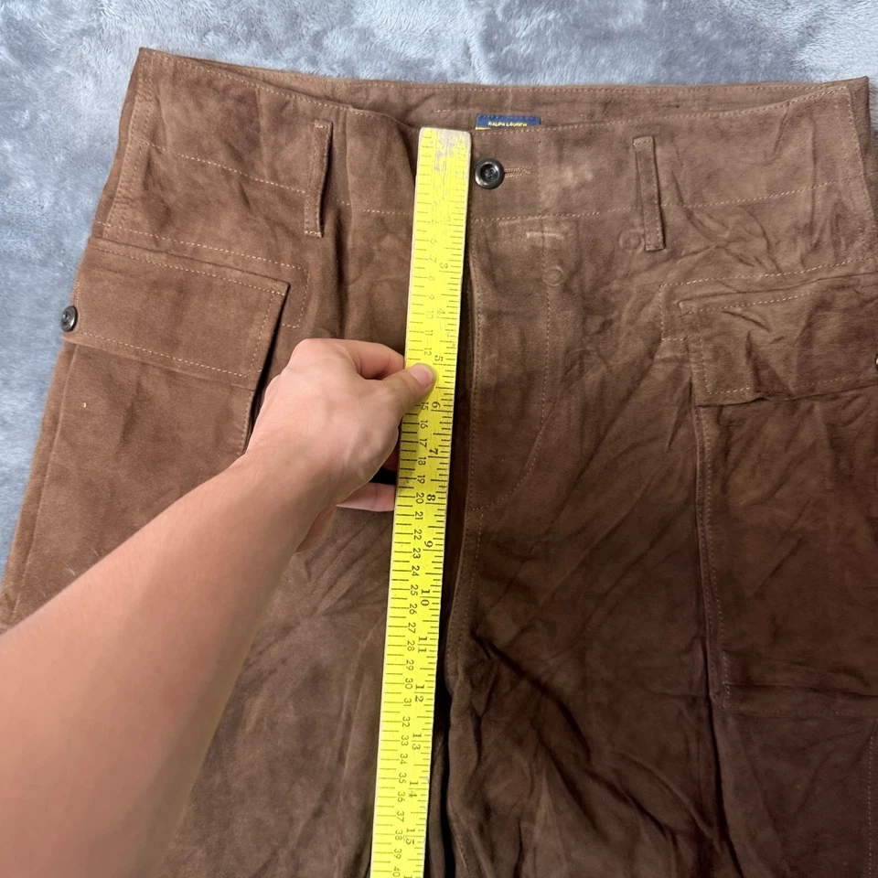 Vintage Y2K Ralph Lauren Rugby Cabra Gamuza Mujer Talla 6 Marrón Multi Bolsillo Foto 2 de 4