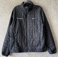 Patagonia Nano Puff Jacket Mens Sz Large Black Primaloft Quilted Full Zip 84211