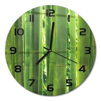 Runde Glas-Wanduhr Aus GehäRtetem Glas Glasuhr Bambus Schwarze Zeiger Fi30 Cm
