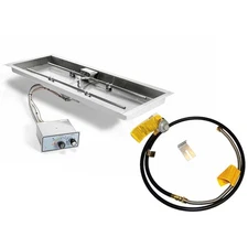 HPC Fire Flame Sense Gas Fire Pit Kit, 30x12in. Pan 24x6in. Burner, LP Small