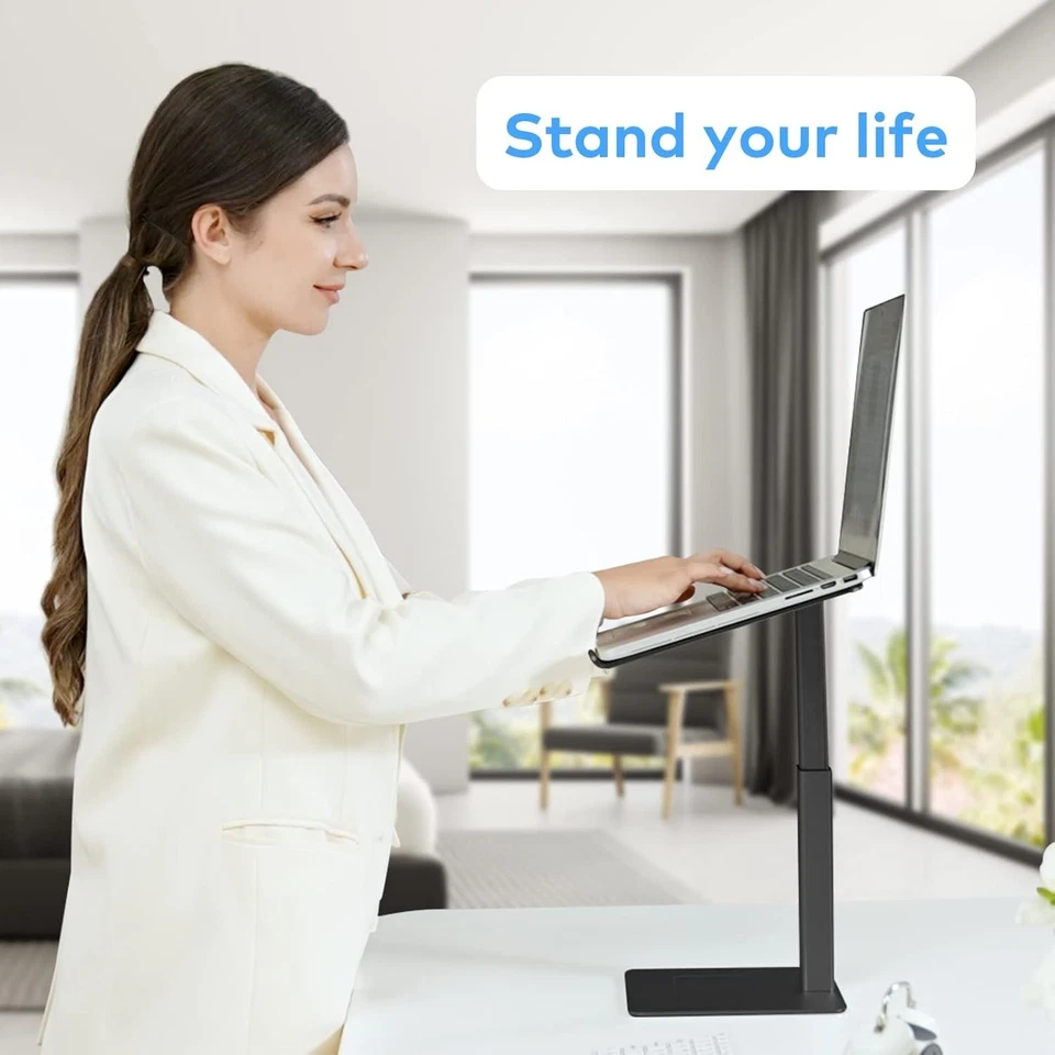 Sleek Black Aluminum Laptop Stand with Heat Dissipation for 10-17" Devices - Image 4 of 4