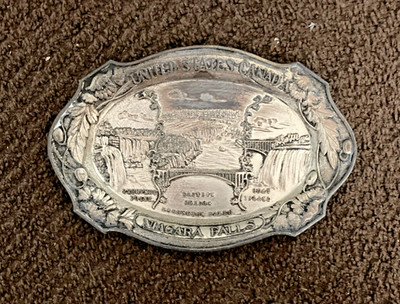 Vintage Niagara Falls Prospect Point Souvenir Metal Dish/Tray Occupied Japan