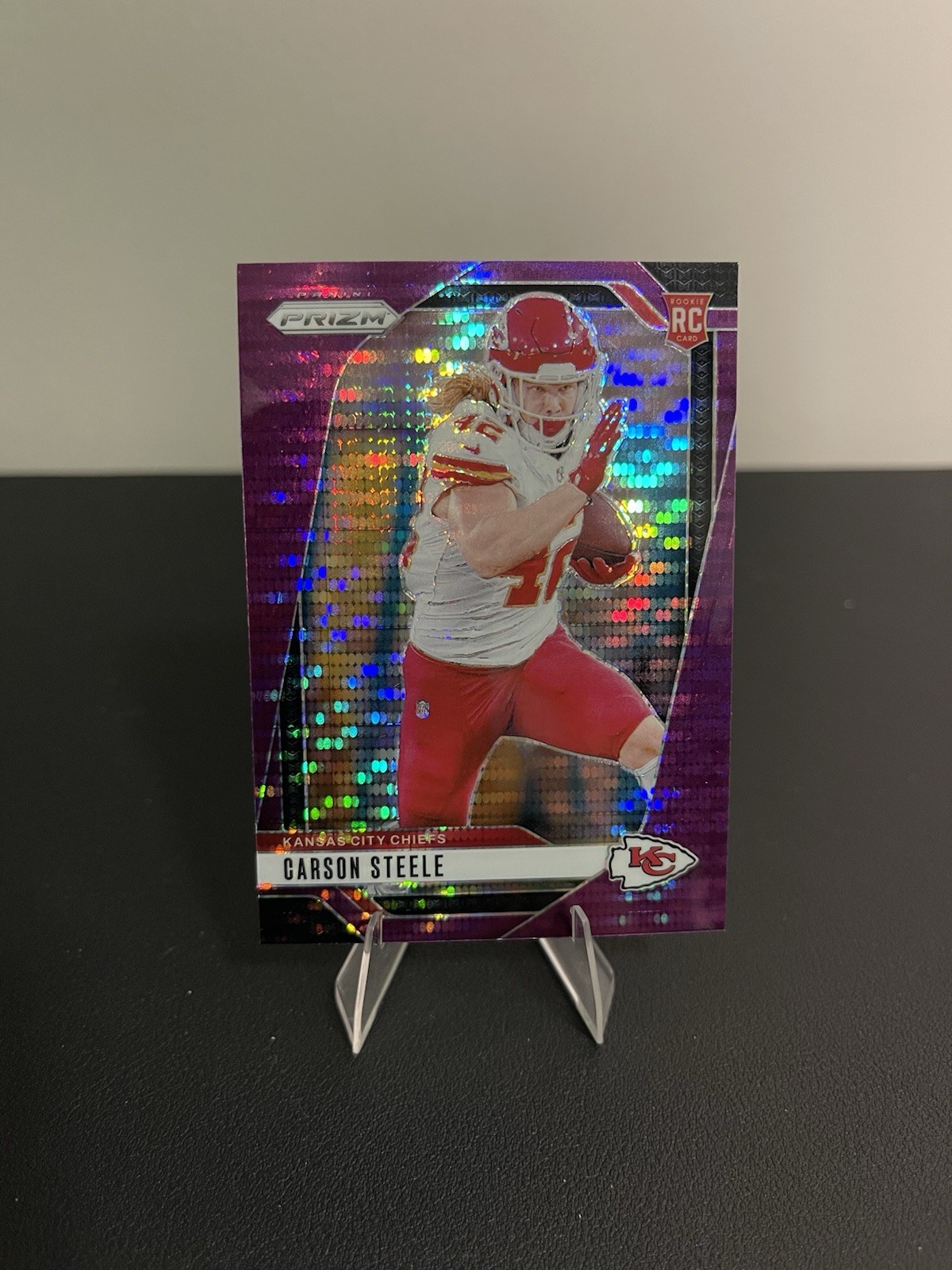 2024 Panini Prizm - Rookies Carson Steele #377 Purple Pulsar Prizm (RC)