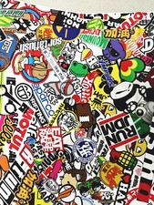 Car Sticker Panda Cartoon Graffiti Bomb Vinyl Wrap Sheet Film Decal 60in X 20in