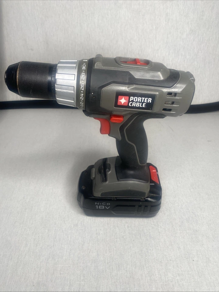 Porter-Cable PC1801D Taladro Inalámbrico 18V W2 Batería PC18B y Cargador PCMVC PROBADO! Foto 3 de 4