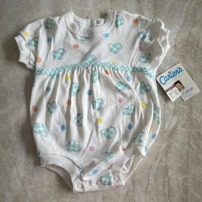NWT Vintage 90's Carter's Large 12 Months Classic Pastel Easter Romper Bunny