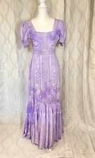 LoveShackFancy Ryan Embroidered Maxi Dress Lavender Purple Size 4