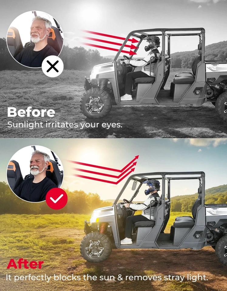 Parasol magnético Pro-Fit parasol tintado para Polaris Ranger Can-Am Defender Foto 3 de 4