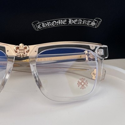 Chrome Style Hearts Glasses Unisex Eyewear 68-14-140 Clear Gold Frame + Case