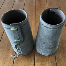 Leather Cowboy Wrist Cuffs USA Handmade Maker Marked