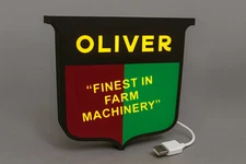 Lighted Oliver Tractor Sign – 9" Wide – Farm Equipment Advertising Collectible