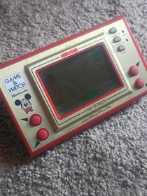Vintage Nintendo Game Watch Mickey Mouse MC-25 Wide Screen 1981 Tested & Workng
