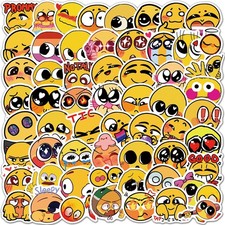 Mix 10/50 PCs Cute Fun Smiley Face Emoji Luggage Kids Gift Sticker-No Duplicate