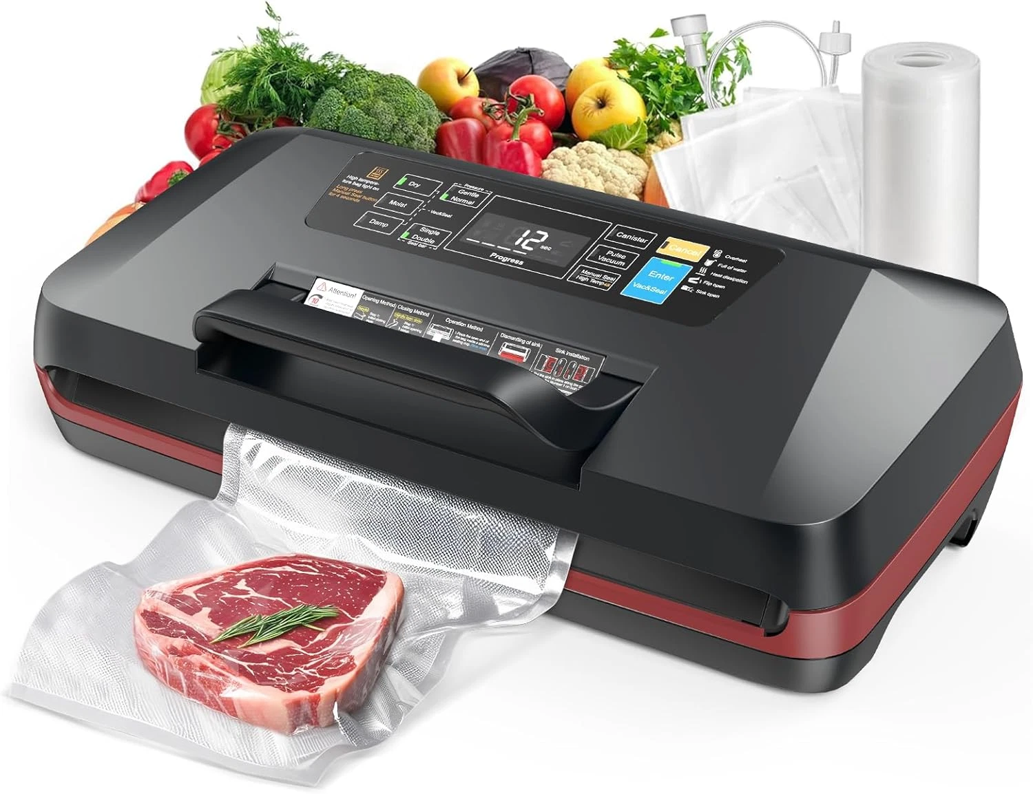 Dual Heat Automatic Vacuum Sealer with 10 Modes & Built-In Cutter
Opens in a new window or tab