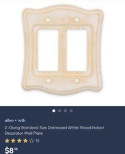 allen roth 2-Gang Weathered White Plastic Wall Plate Cover w/ Hardware