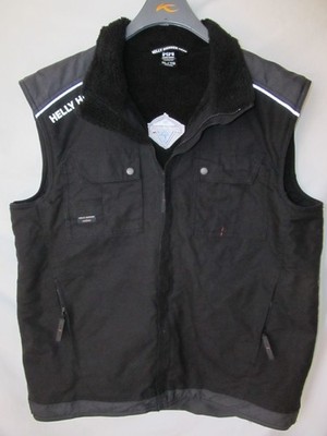 HELLY HANSEN Workwear Men's Sherpa Lined Black Cotton Blend Zip Up Vest Size XL